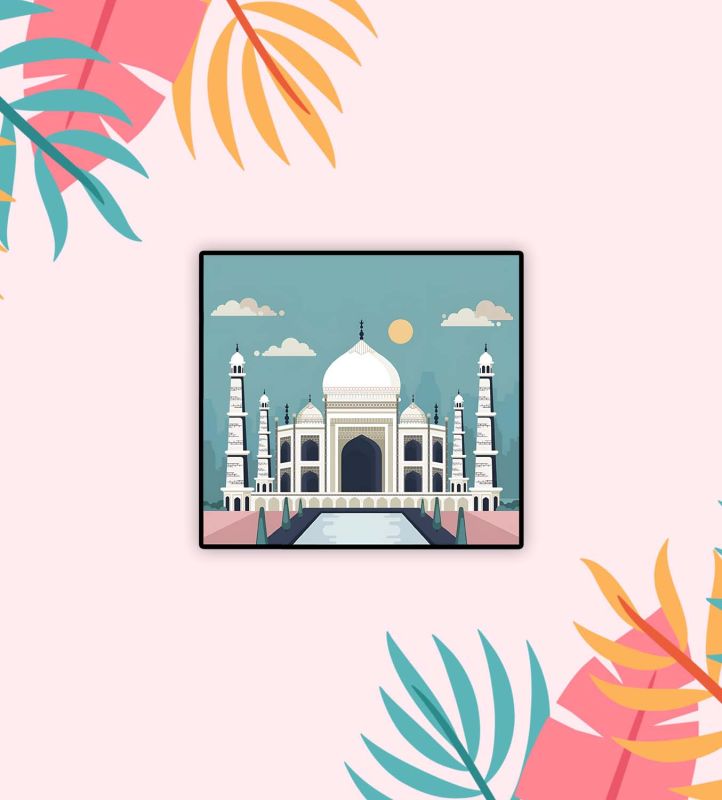 Agra Fridge Magnet Souvenir Gift for Tourist Kitchen Decoration Refrigerator Door Decor Sticker  Magnet for Refrigerator Whiteboard, Kitchen, and Office (Design 5)